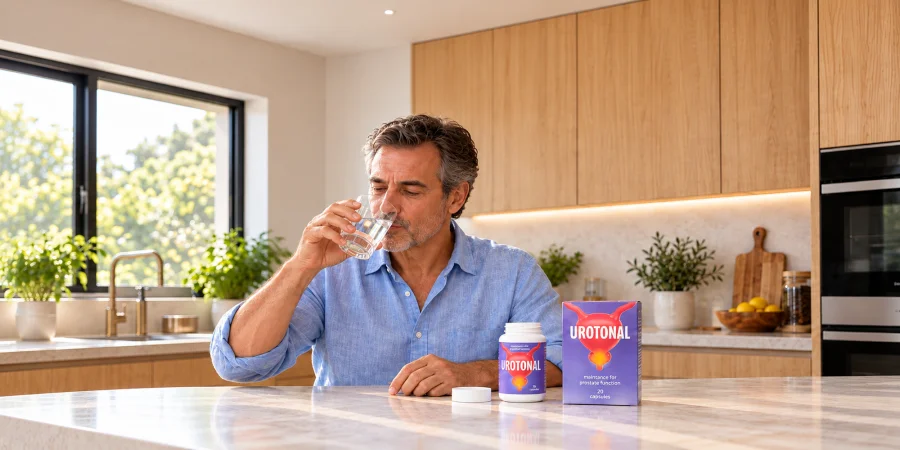 Toma de una cápsula con un vaso de agua